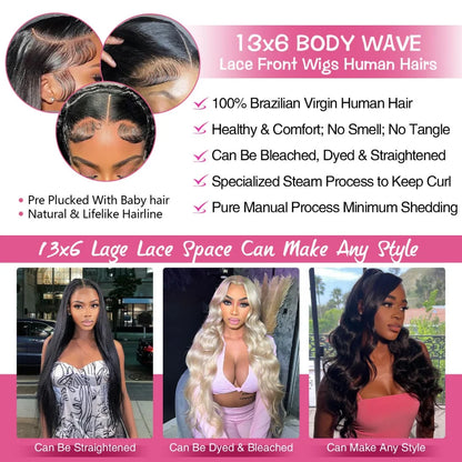 Extra Long Brazilian Body Wave Wig – HD Lace, 250% Density