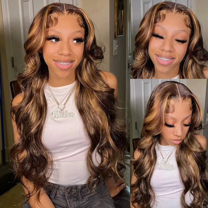 Brazilian Highlight Wig – Body Wave, 200% Density, Human Hair