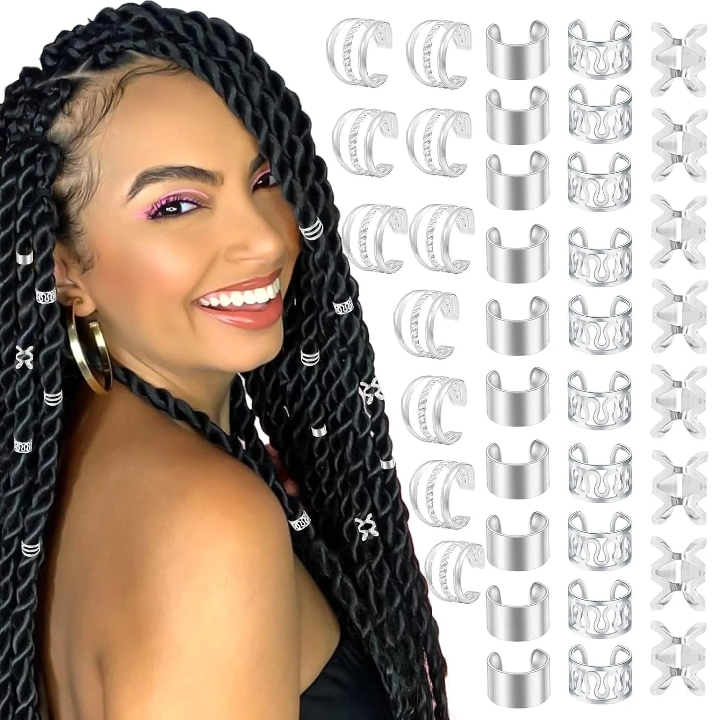 40PCS Hair Jewelry for Braids Gold Hair