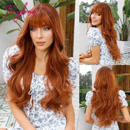 Long Blonde Wavy Synthetic Wigs