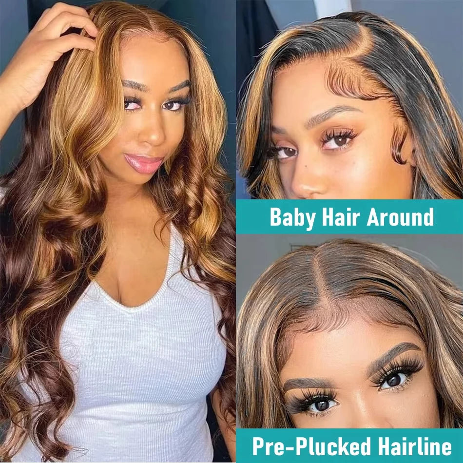 Brazilian Highlight Wig – Body Wave, 200% Density, Human Hair