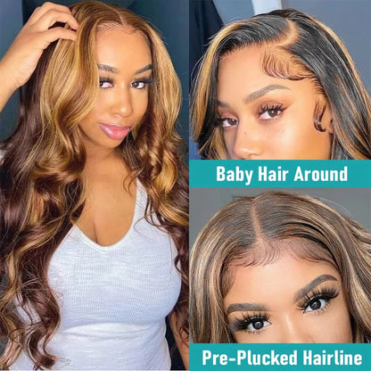 Brazilian Highlight Wig – Body Wave, 200% Density, Human Hair
